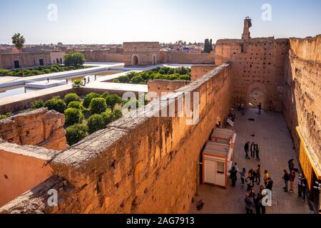 Marrakesch, Marokko - El Badii Palace Stockfoto