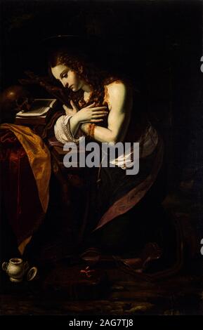 Der reuige Maria Magdalena, 1625-1630. In der Sammlung der Pinacoteca e Museo Civico Malatestiano, Fano gefunden. Stockfoto