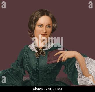 Porträt der Schriftstellerin Charlotte Bront&#xeb; (1816-1855), 1840. Private Sammlung. Stockfoto