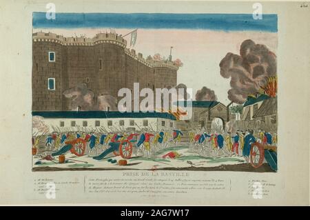 Unter Berücksichtigung der Bastille am 14. Juli 1789, 1789. In der Sammlung der Biblioth Gefunden&#xe8; que Nationale de France. Stockfoto