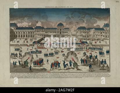 Der Aufstand vom 10. August 1792, 1792. In der Sammlung der Biblioth Gefundenè que Nationale de France. Stockfoto