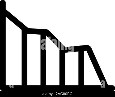 Diagramm der Verringerung der Indikatoren der Vektor icon. Isolierte Kontur symbol Abbildung Stock Vektor