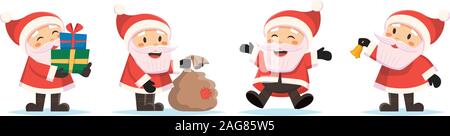 Santa Claus. Süße Weihnachten Charakter. Vector Illustration im flachen Stil Stock Vektor