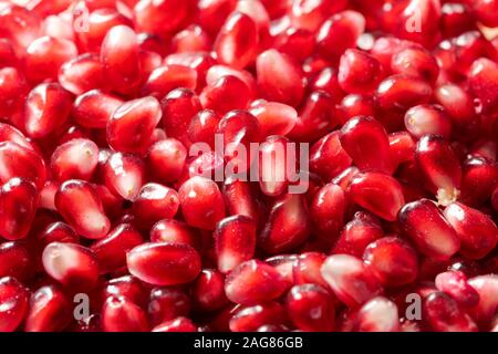 Cluster der roten Granatapfel Samen Stockfoto