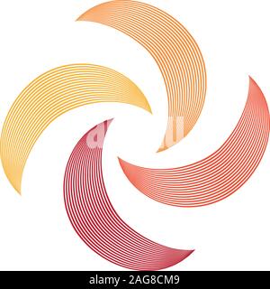 Abstrakte swirl Symbol, Hurricane logo, Boomerang isolierte Symbol, Vector Illustration. Stock Vektor