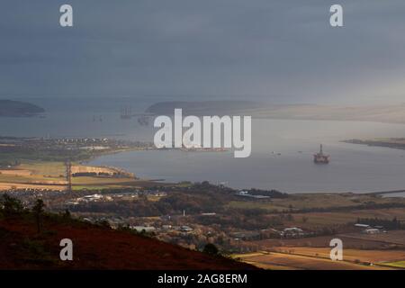 Alness und Invergordon auf Cromarty Firth, Easter Ross, Schottland Stockfoto