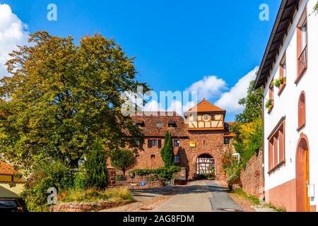 Stadt Tor in Dilsberg Neckargemünd, Deutschland Stockfoto