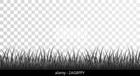 Graue gras Grenze auf transparentem Hintergrund gesetzt. Vector Illustration. Stock Vektor