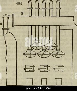 . Ein Wörterbuch der Kunst, produziert und Minen: enthält eine klare Darlegung ihrer Grundsätze und Praxis. 556 GAS-LICHT.. Diese partition Platten sind unten offen gelassen, so dass die Flüssigkeiten von jeder COM-Appartement in der Kommunikation. Damit das Gas strömt bis die Serie von Rohren und unten, in der ausgehend von einer Abteilung in die andere. Die kondensierten Flüssigkeiten in das Feld t, t, und fließen in die tarcistern, wenn Sie steigen über die Levelt, t. Die tar kann fromtime zu Zeit durch den Dreiwegehahn gezogen werden. Durchdie Rohr k, kaltes Wasser fließt in der verbindungsleitungkondensator Brust, und die warmen wa Stockfoto