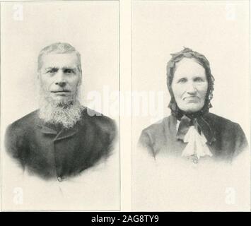 . Geschichte des Winnebago County, Hancock County, Iowa, eine Aufzeichnung der Abwicklung, Organisation, Fortschritte und Ergebnisse ... y. 5. Mr. und Mrs. NELS CHARLSOX Stockfoto