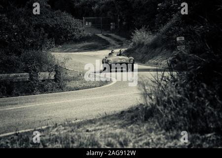 FERRARI 500 MONDIAL SPIDER SCAGLIETTI 1954 auf einem alten Rennwagen Rallye Mille Miglia 2018 die berühmte italienische historische Rennen (1927-1957) Stockfoto