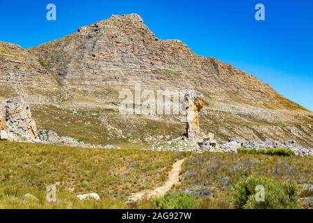 Malteserkreuz und Sneuberg (höchsten Gipfel der Cederberg) an einem sonnigen Sommertag, Südafrika Stockfoto