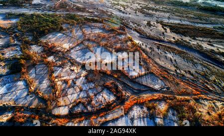 Arial Schuß von landwirtschaftlichen Flächen mit Datum Bäume im Iran Stockfoto