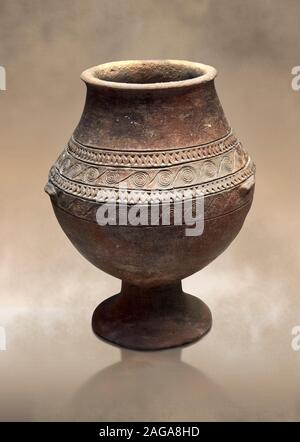 Kykladen Keramik Krater mit beeindruckt lineare Dekoration. Kykladen II (2800-2300 v. Chr.), Chalandriani, Syros. Archäologisches Nationalmuseum Athen. Ca Stockfoto