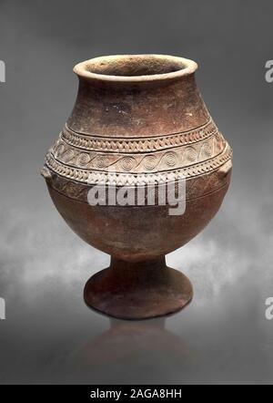 Kykladen Keramik Krater mit beeindruckt lineare Dekoration. Kykladen II (2800-2300 v. Chr.), Chalandriani, Syros. Archäologisches Nationalmuseum Athen. Ca Stockfoto