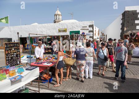 Handwerkermarkt, Teguise, Lanzarote, Kanarische Inseln, Spanien Stockfoto