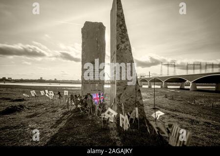 Schöne Aufnahme des berühmten Sunset March Denkmals in Nijmegen In den Niederlanden an einem bewölkten Tag Stockfoto