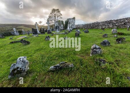 Ruine der Kirche St. Colm Cille, Burren, Co. Clare, Irland Stockfoto