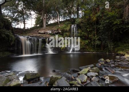 Lumb fällt, in der Nähe des Dorfes Pecket Gut, der Norden ist der Hebden Bridge in den Calder Valley, West Yorkshire. Stockfoto