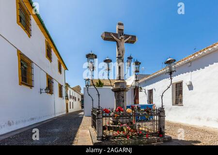 Die Statue von Christus der Laternen in der Plaza de Capuchinos in Cordoba, Andalusien Spanien Stockfoto