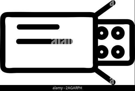 Tabletten in der Verpackung ein Symbol Vektor. Isolierte Kontur symbol Abbildung Stock Vektor