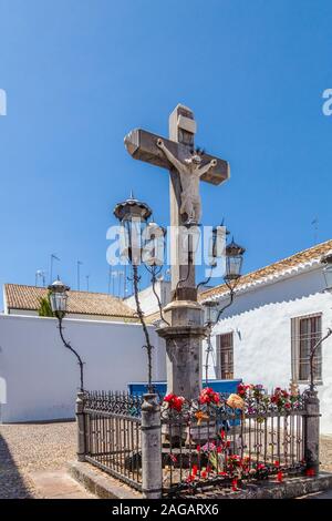 Die Statue von Christus der Laternen in der Plaza de Capuchinos in Cordoba, Andalusien Spanien Stockfoto