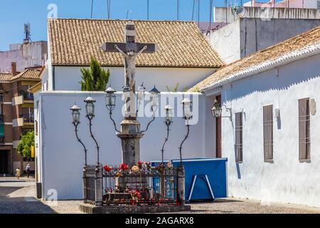 Die Statue von Christus der Laternen in der Plaza de Capuchinos in Cordoba, Andalusien Spanien Stockfoto