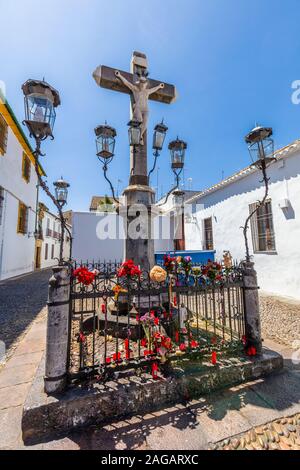 Die Statue von Christus der Laternen in der Plaza de Capuchinos in Cordoba, Andalusien Spanien Stockfoto