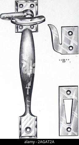 . Illustrierter Katalog von Schlössern und Bauherren Hardware. Stockfoto