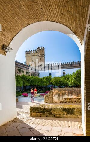 Der Alcázar de los Reyes Cristianos Cordoba in der Region Andalusien in Spanien Stockfoto