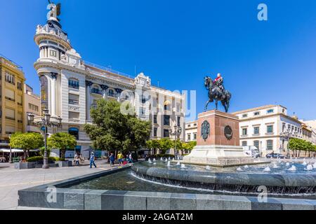 Brunnen in die Plaza de las Tendillas orTendillas Square in Cordoba, Andalusien, Spanien Stockfoto