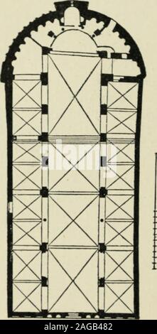 . Eine Geschichte der Architektur in Italien aus der Zeit von Konstantin bis zum Beginn der Renaissance. Hinsichtlich des Ursprungs. M. in der Dar-tein, nicht ohne Grund, glaubt, dass die Hälfte der äußeren wallof Eine kreisförmige Gebäude gebildet und werden ofabout im gleichen Alter mit der alten cathe - dral von Brescia,^ oder über die beginningof dem neunten Jahrhundert. Das äußere Isin drei Stadien, von denen thelowest ist eine blinde Arcade von schmalen, hohen, Rundbögen auf flachen Pilastern, mit kleinen engagierten Wellen auf tlie Gesichter: die zweite piercedirregularly durch einfache Runde unter Windows und durch größere Rundbogige n Stockfoto