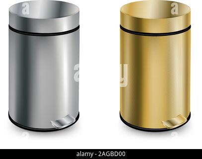 Set of two closed trash cans Stock Vektor