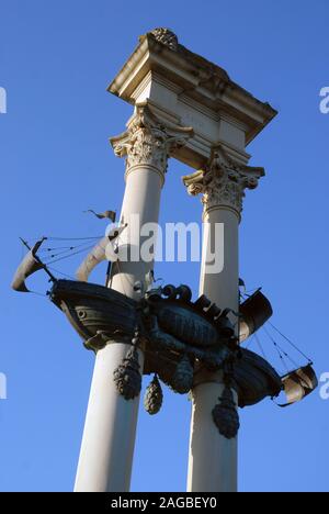 Christopher Columbus-Denkmal in Jardines de Murillo Park, Sevilla, Andalusien, Spanien. Stockfoto