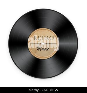 Retro Vinyl Platten auf einem weißen Hintergrund. Vector Illustration Stock Vektor