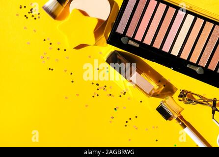 Verschiedene kosmetische Produkte Hintergrund. Stockfoto