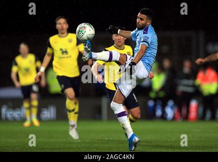 Von Manchester City Riyad Mahrez in Aktion während der carabao Cup Viertelfinale Spiel in Kassam Stadion, Oxford. Stockfoto