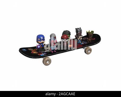 3D-Rendern von Skateboard mit Spielzeug Stockfoto