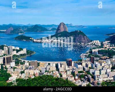 Luftaufnahme des berühmten Zuckerhut in Rio de Janeiro, Brasilien Stockfoto