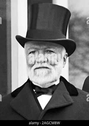 Vintage Foto von Scottish - amerikanische Industrieller und Philanthrop Andrew Carnegie (1835 - 1919). Foto um 1914 von Harris & Ewing. Stockfoto