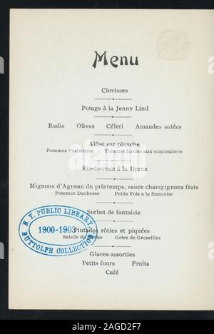Toast; LOGOS; Eröffnungs- und Veranstaltungsräume [von] MISSOURI GESELLSCHAFT VON NEW YORK [at] Waldorf - ASTORIA [NY] (HOTEL ;) Stockfoto
