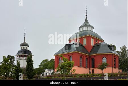 Ulrika Eleonora kyrka, Söderhamn, Schweden, an einem regnerischen Tag Stockfoto