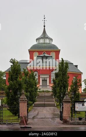 Ulrika Eleonora kyrka, Söderhamn, Schweden, an einem regnerischen Tag Stockfoto