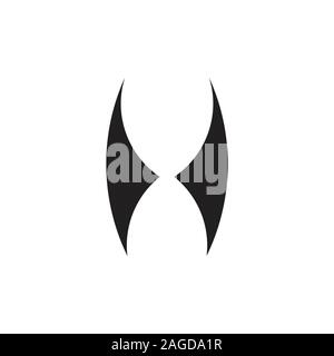 Buchstabe h Flügel einfaches Design symbol Vektor Stock Vektor