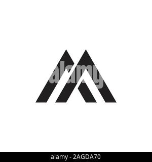 Schreiben ma einfache Pfeil verbunden geometrische Logo Stock Vektor
