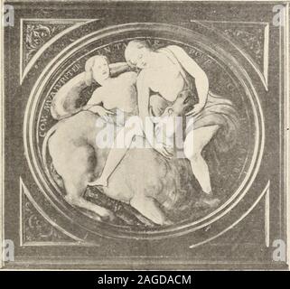 . Objets d'Art et de haute curiosité de l'Antiquité, du Moyen Age et de la Renaissance. xvi = siè 7^?). N 214. - 44 présente une Scène de lHistoire de Mcdée. Marli à rinceaux et amours. Aurevers, un-écusson armorié, entouré de deux Zahlen mythologiques et detrois médaillons contenant diverses Kompositionen. Durchm., 20 Cent. 219 - Assiette de émail Peint en Grisaille, avec Tonnen de Stuhl, par PierreReymond. Limoges, xvi.^ siècle. Elle présente une Scène de lhistoire deMédce. Marli à rinceaux et amours. Au revers, un-écusson armorié uncartouche décoré dans de Zahlen. Durchm., 20 Cent. Stockfoto