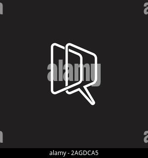 Schreiben dr Linie Blase sprechen Design logo Vektor Stock Vektor