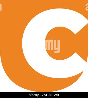 Schreiben uc einfach negativen Raum logo Vektor Stock Vektor