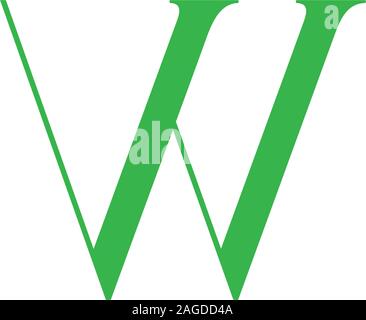 Buchstabe w einfache abstrakte elegantes Design Vektor Stock Vektor