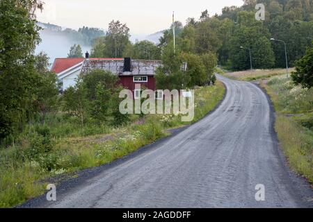 Straße in High Coast, Schweden Stockfoto